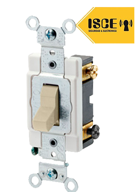 LEVITON INTERRUPTOR UNIPOLAR SIMPLE D/ 3 CONMUTACION 15A L/T 250V MARFIL