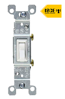 LEVITON INTERRUPTOR UNIPOLAR SIMPLE DE PALANCA 15 A 120V BLANCO