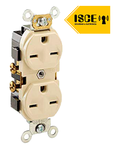LEVITON TOMA DOBLE EMPOTRABLE COMERCIAL CHINO 2X15A L/T 250V MARFIL
