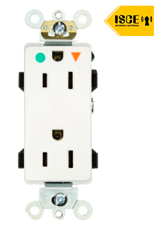 LEVITON TOMA DOBLE EMPOTRABLE DECORA GRADO INDUSTRIAL TIERRA AISLADA 2X15A L/T 125V BLANCO