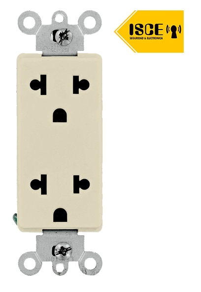 LEVITON TOMA DOBLE EMPOTRABLE DECORA UNIVERSAL 2X15A L/T 25 MARFIL