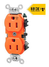 LEVITON TOMA DOBLE EMPOTRABLE G/INDUSTRIAL TIERRA AISLADA 2X15A L/T 125V ANARANJADO