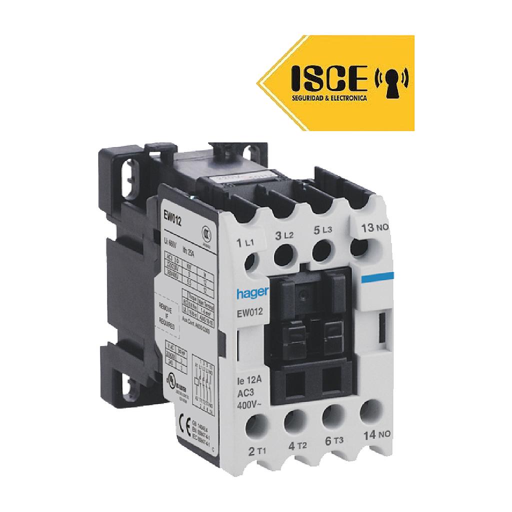 HAGER CONTACTOR DE POTENCIA AC3/380V 12 AMP 1NA BOBINA 220V 50/60HZ UL CE IEC-60947-4-1