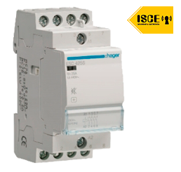 HAGER CONTACTOR DE POTENCIA AC3/380V 25 AMP 1NA+1NC BOBINA 220V 50/60HZ UL CE IEC-60947-4-1