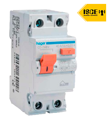 HAGER INTERRUPTOR DIFERENCIAL 4X25 AMP TIPO AC 30MA IEC 61008
