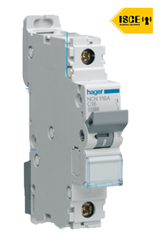 HAGER INTERRUPTOR AUTOMATICO TERMOMAGNETICO "C" 1X25 AMP 6KA/230V - IEC 60898