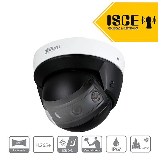 DAHUA DOMO MULTILENTE PANORAMICO (180°) 2MPX4 IR 30M IP67 1K10 PoE