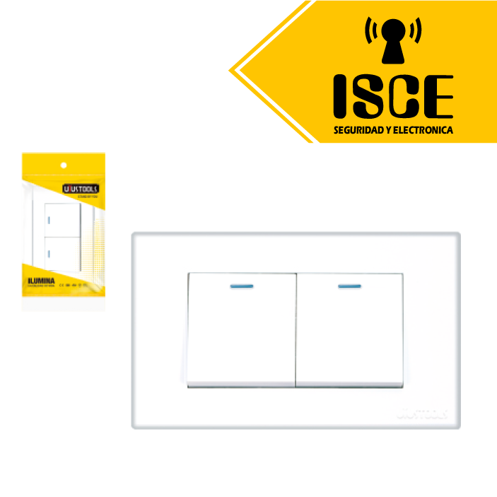 UYUSTOOLS INTERRUPTOR CONMUTADOR EMPOTRABLE DOBLE PC-BLANCA