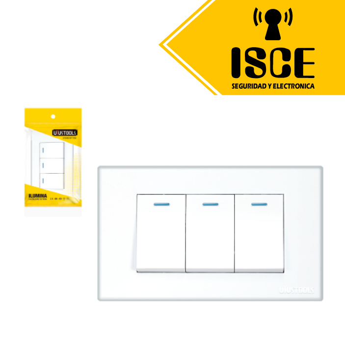 UYUSTOOLS CONMUTADOR EMPOTRABLE TRIPLE PC-BLANCA
