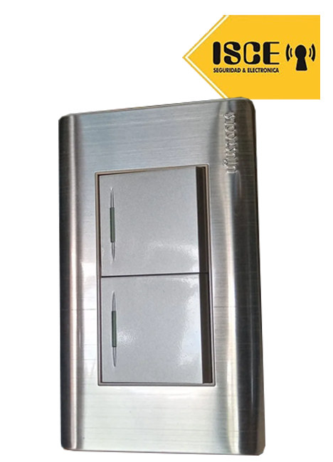UYUSTOOLS INTERRUPTOR EMPOTRABLE DOBLE ACERO INOX C/CURVA