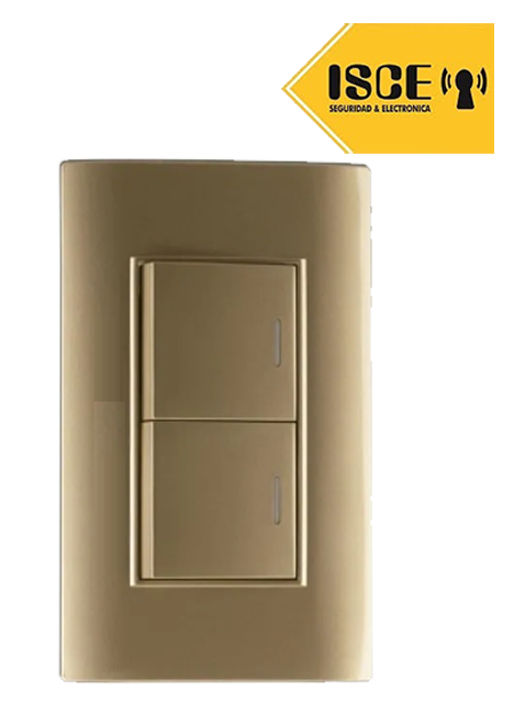 UYUSTOOLS INTERRUPTOR EMPOTRABLE DOBLE DORADO