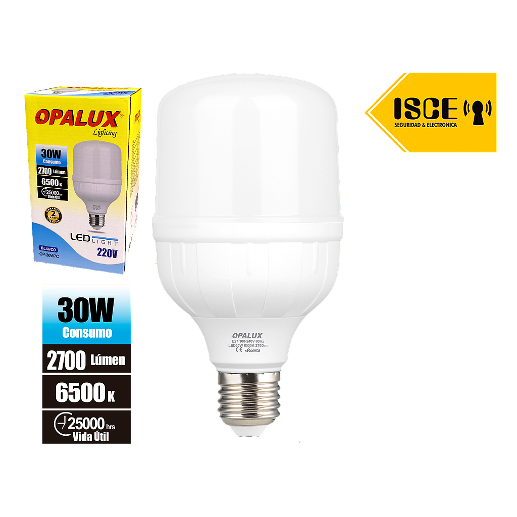 OPALUX FOCO LED 30W 100-240V BLANCO 2700LM 6500K