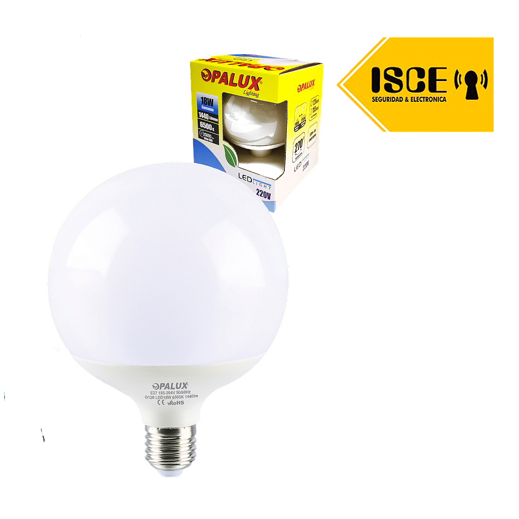 OPALUX FOCO LED GLOBO 18W 185-264VAC E-27 LUZ BLANCA