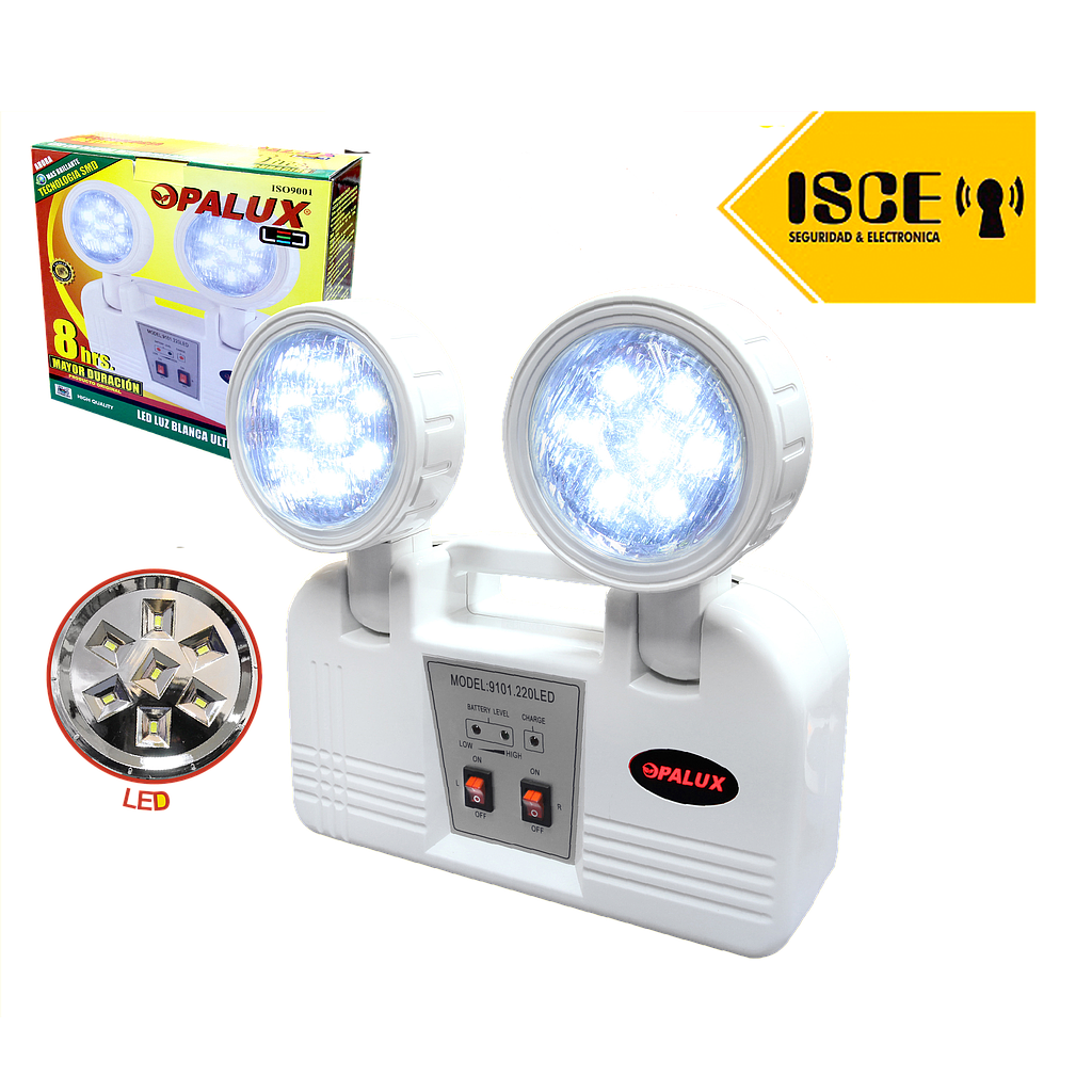 OPALUX LAMPARA DE EMERGENCIA 8H 14 LED SMD BATERIA 4V/2.5AH 7W