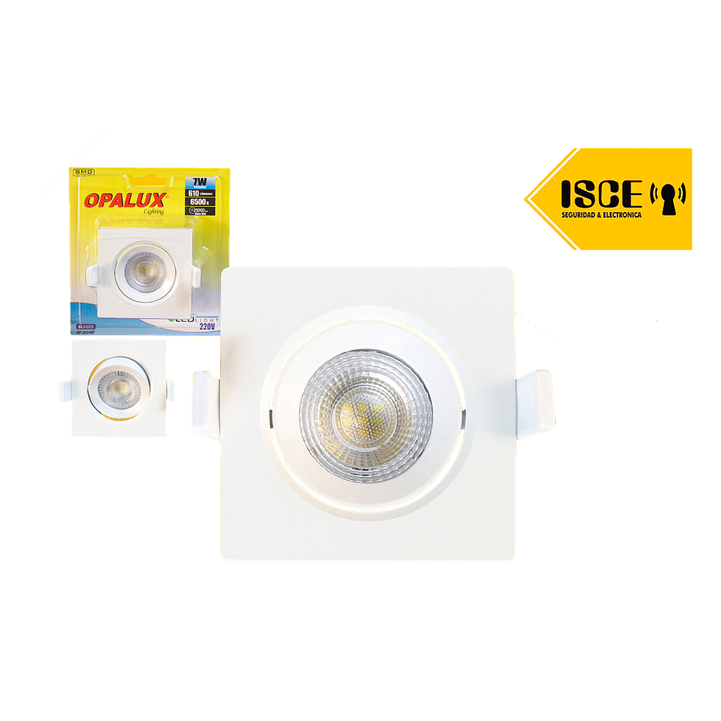 OPALUX SPOT LIGHT LED 7W 610LM 6500K 36° DE ILUMINACION CUADRADO FRIO