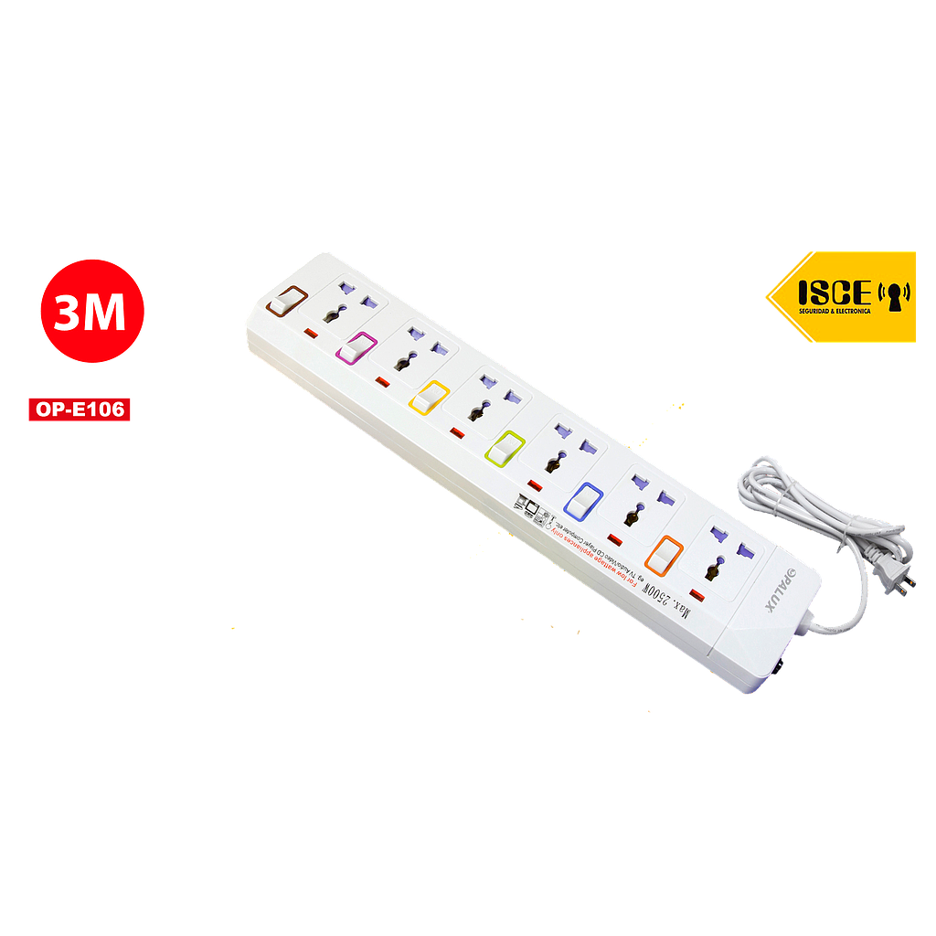 OPALUX SUPRESOR DE PICO 6 TOMAS MULTIPLES SWITCH INDIVIDUAL