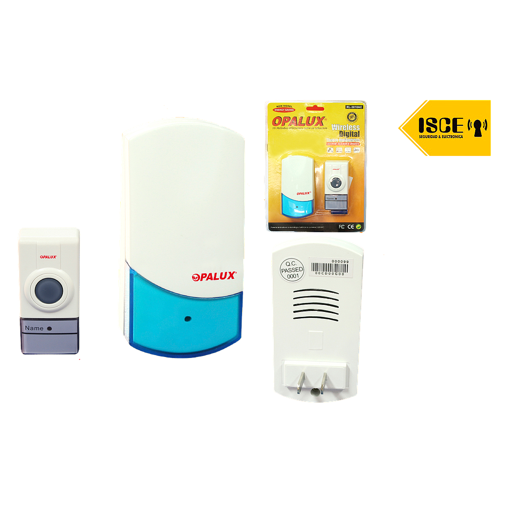 OPALUX TIMBRE INALAMBRICO 220VAC 16 MELODIAS SELECCIONABLES
