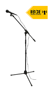 BATBLACK PEDESTAL PROFESIONAL TRIPODE PARA MICRO (+ CABLE DE MICROFONO + CLIP DE MICROFONO)