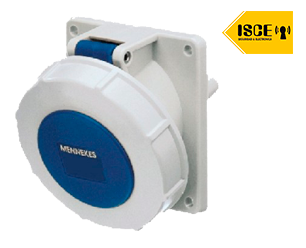 MENNEKES TOMA EMPOTRABLE 32AMP 2P+T 250V AZUL 6H IP67