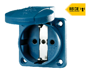 MENNEKES TOMA EMPOTRABLE SCHUKO AZUL 16AMP 2P+T 250V