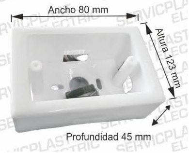 SERVICPLAST CAJA RECTANGULAR 4X2 PVC BLANCO