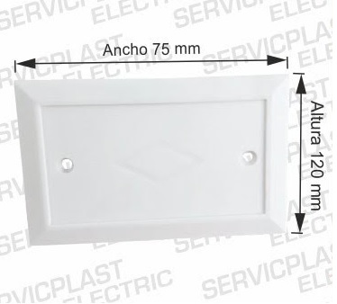 SERVICPLAST TAPA CIEGA RECTANGULAR 4X2 PVC BLANCO