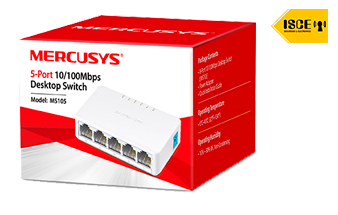 MERCUSYS SWITCH DE ESCRITORIO 5 PUERTOS 10/100MBPS