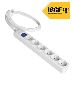 SOLERA SUPRESOR DE PICO DE 1.5 MTS CON 6 TOMAS SCHUKOS 2X16A L/T 250V CON INTERRUPTOR LUMINOSO