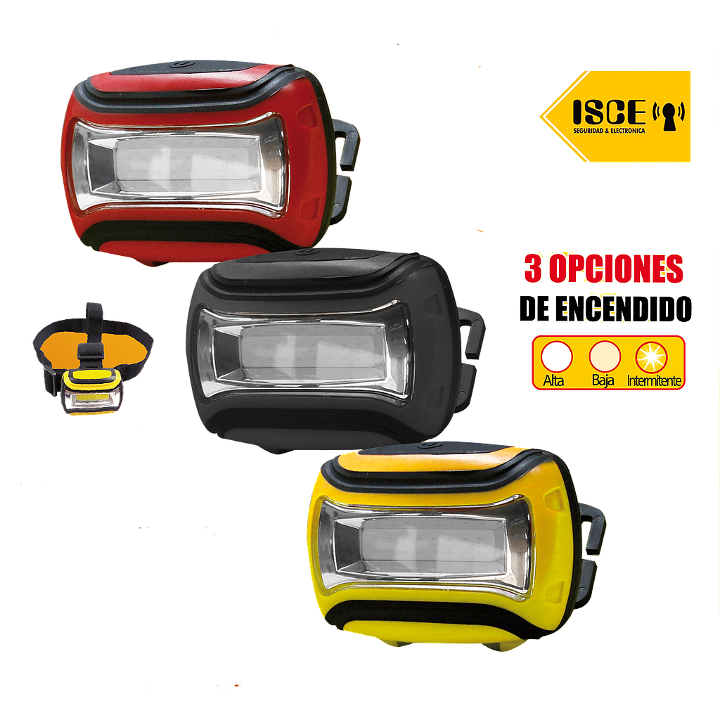 OPALUX LINTERNA FRONTAL 3W LED COB 200LM 4.5VDC ROJO
