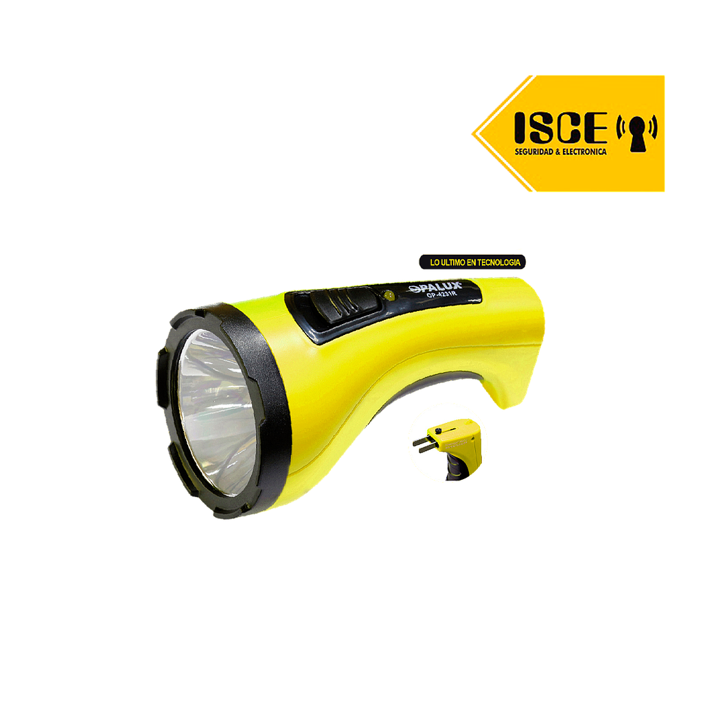 OPALUX LINTERNA LED 3W ALTA-BAJA RECARGABLE 220V-240V