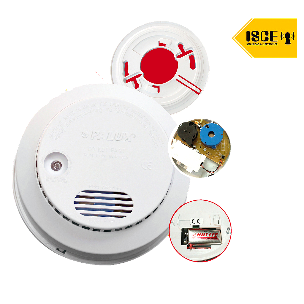OPALUX DETECTOR DE HUMO CON BATERIA 9VDC CE