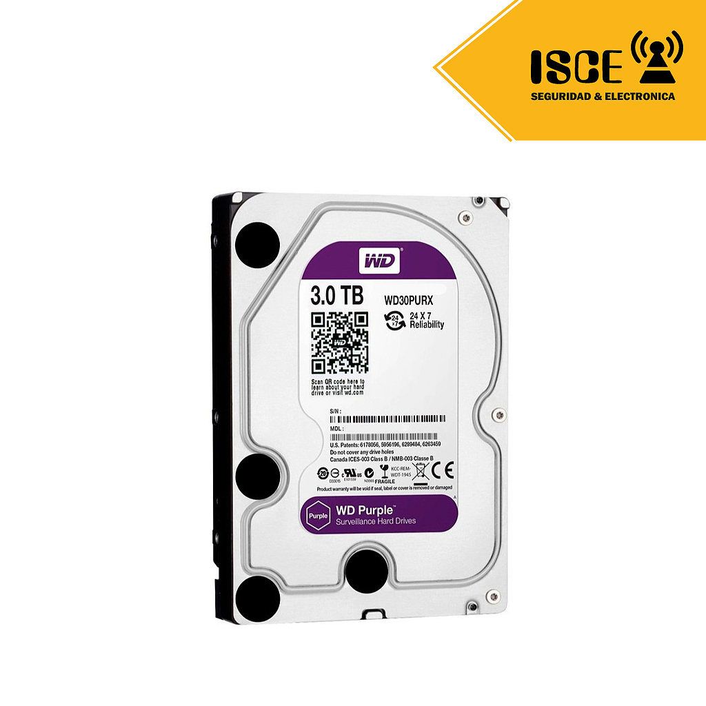 WESTERN DIGITAL PURPLE SURVEILLANCE 3TB SATA 6.0 Gbps 5400RPM 64MB 3.5&quot;