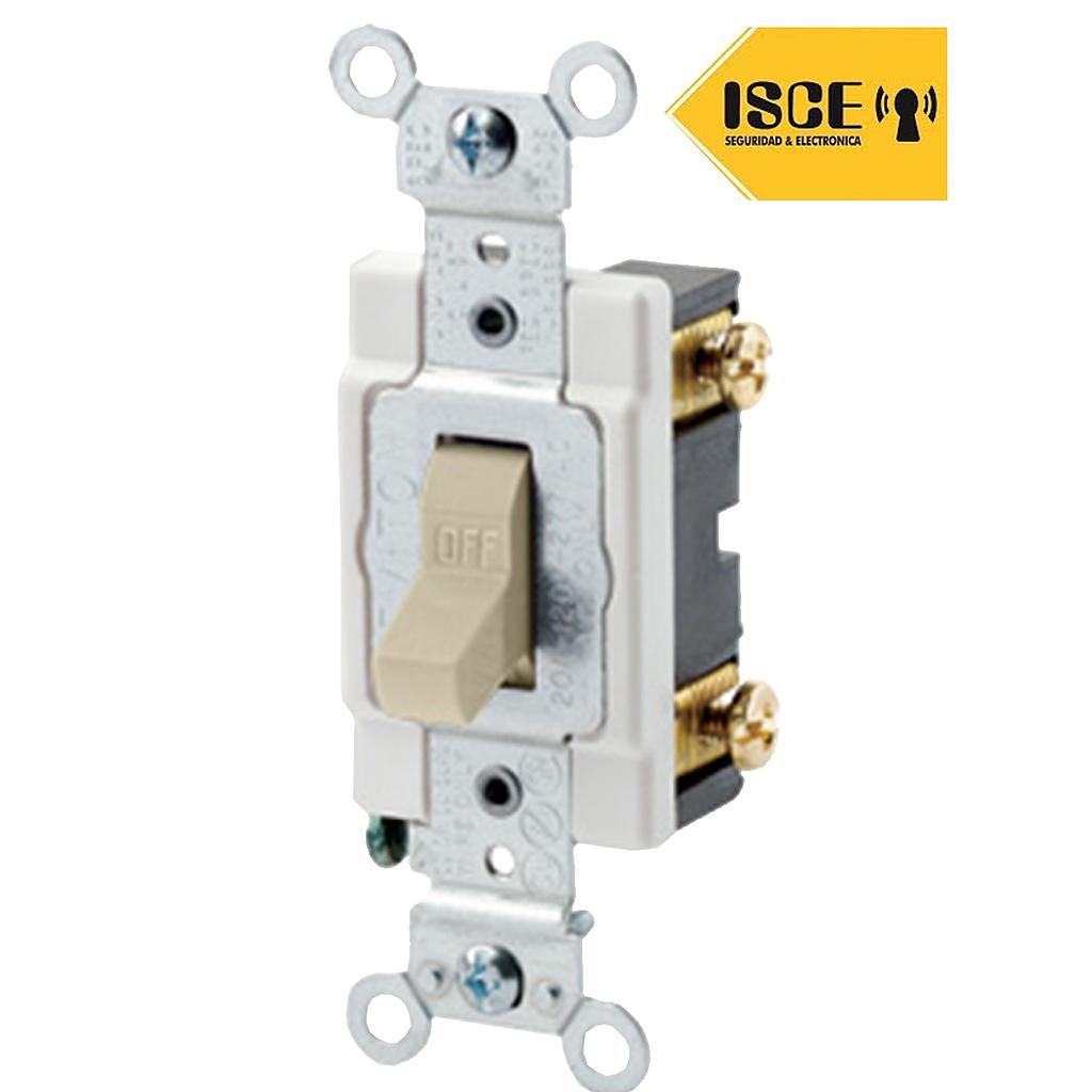 LEVITON INTERRUPTOR UNIPOLAR SIMPLE DE PALANCA 15A L/T 250V MARFIL