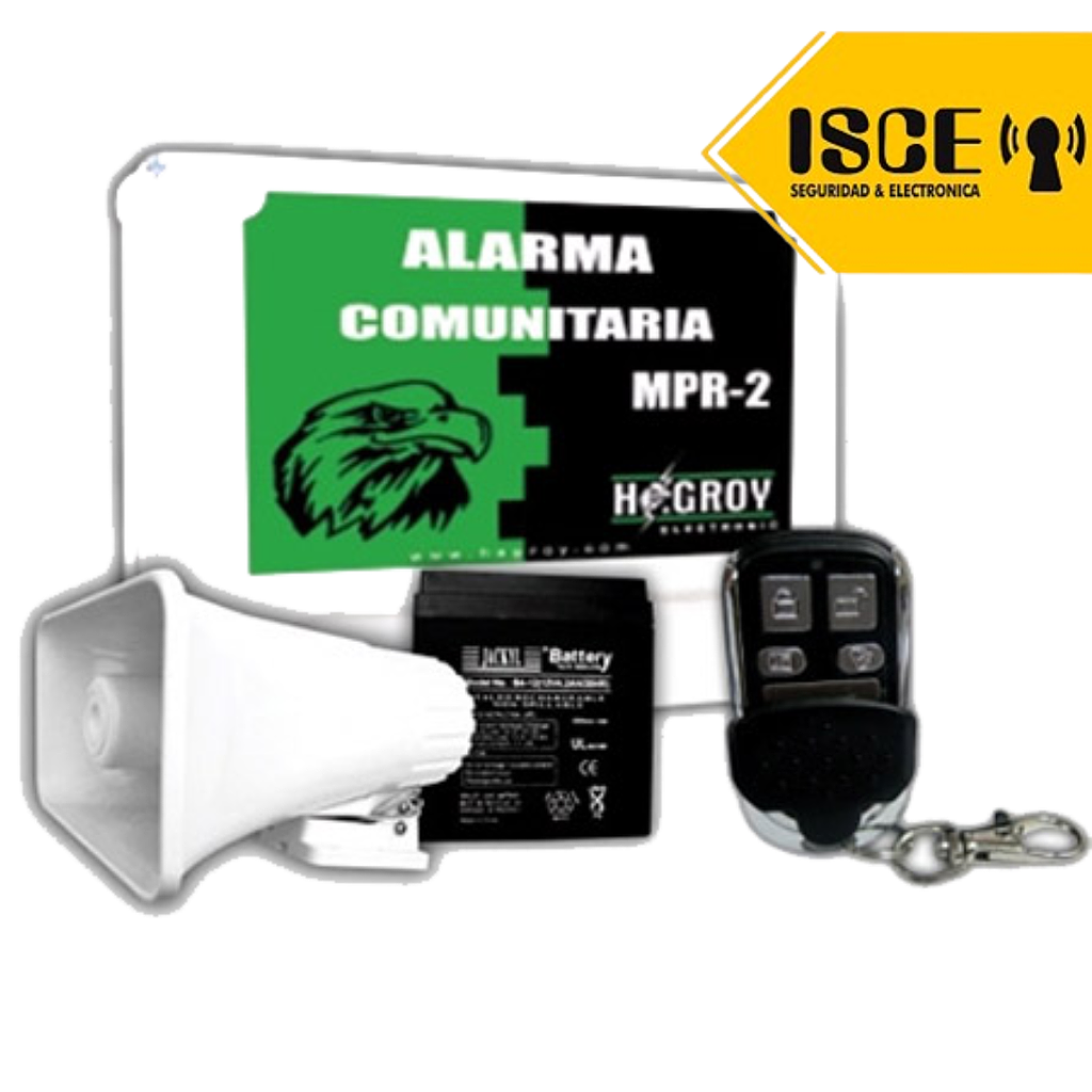 HAGROY PANEL DE ALARMA COMUNITARIA CON BAT. 12V-7AMP, INCLUYE SIRENA,