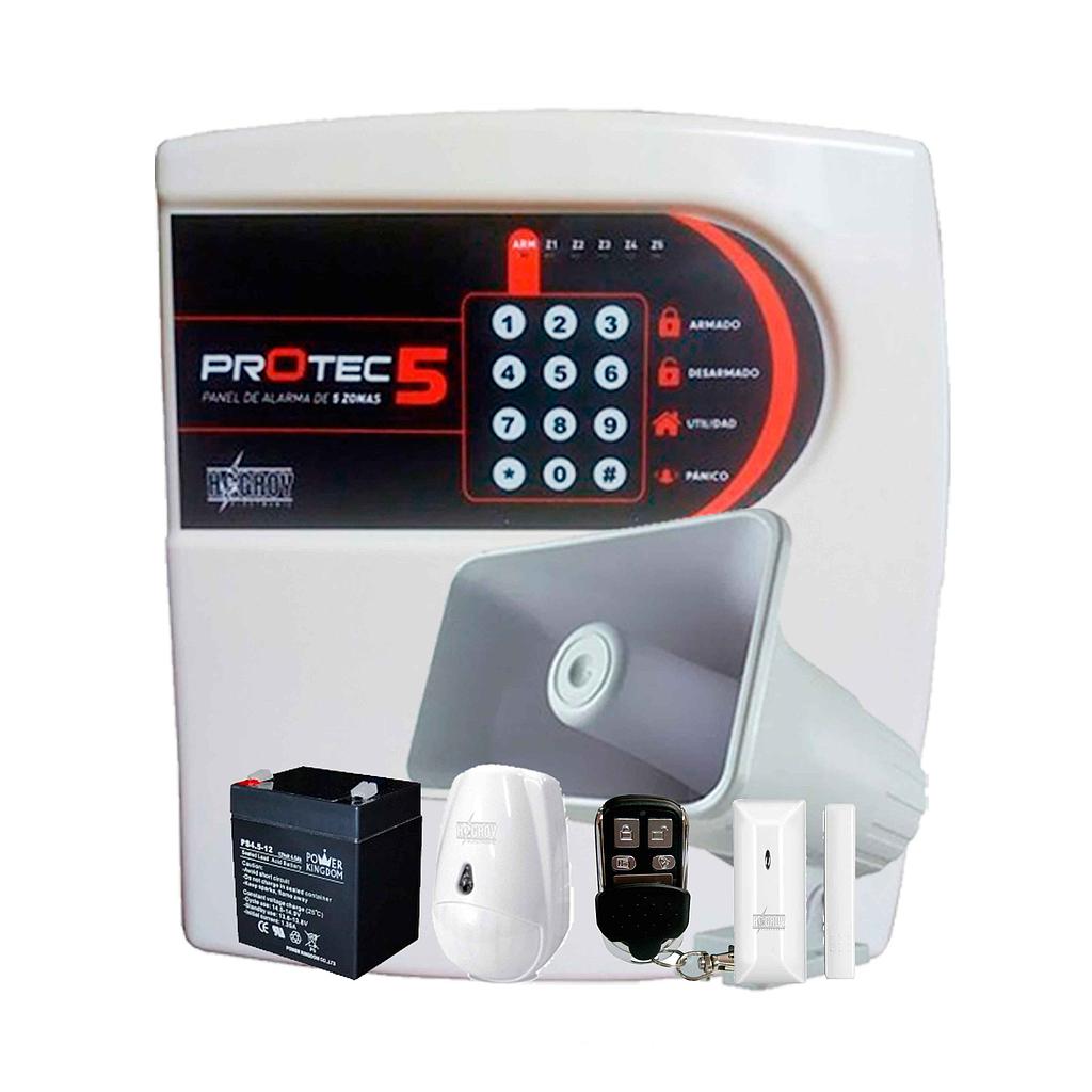 KIT ALARMA RESIDENCIAL PROTEC 5 INALAMBRICO