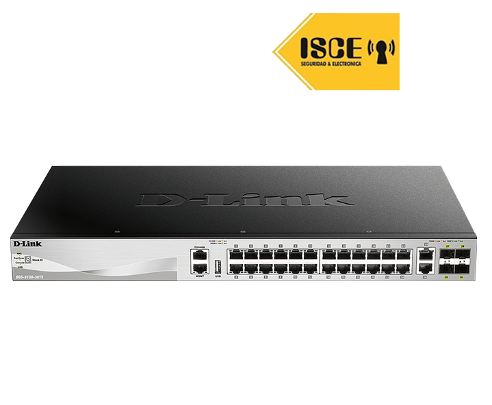 D-LINK SWITCH 24 10/100/1000 BASE -T PORTS + 2 10GBASE-T PORTS + 4 10G SFP+ PORTS L3 RACKEABLE
