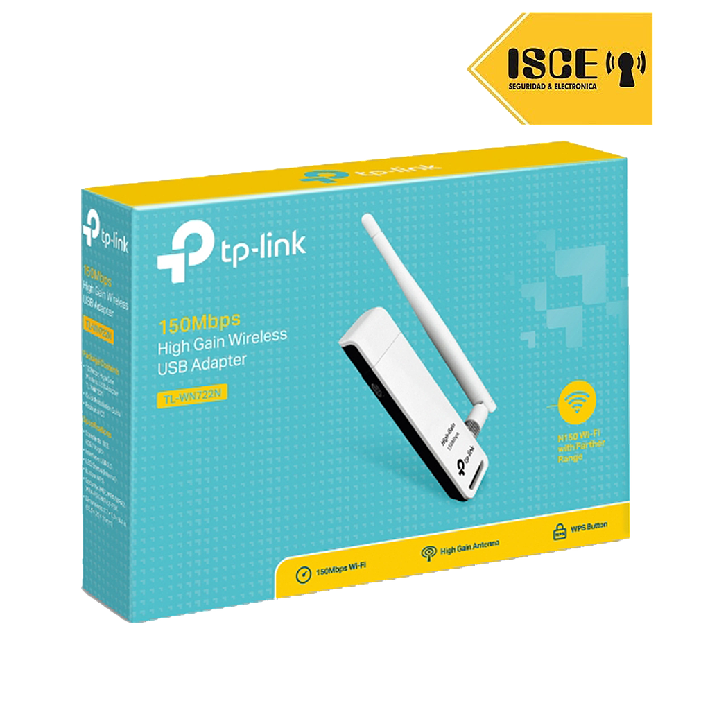 TP-LINK ADAPTADOR USB INALÁMBRICO DE ALTA GANANCIA 150MBPS