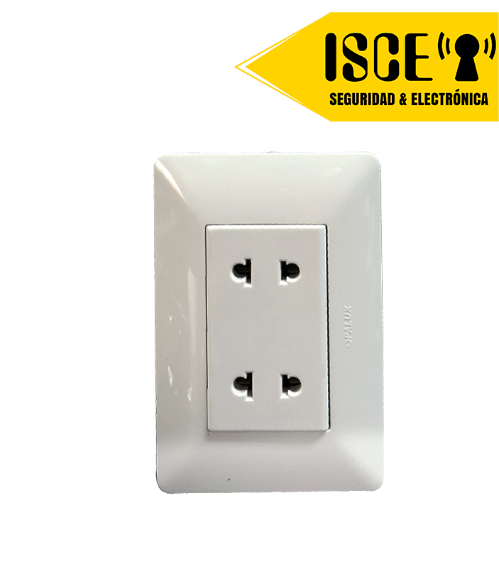 OPALUX TOMA DOBLE UNIVERSAL C/LT 15AMP BLANCO PLATA