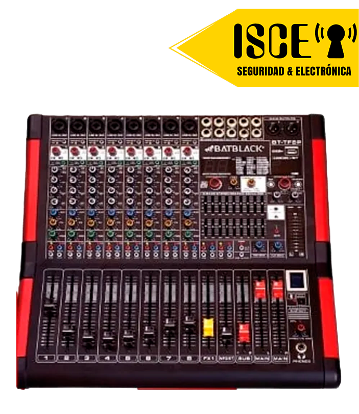 BATBLACK CONSOLA AMPLIFICADA 4 CANALES 1000W CON USB/MP3/BT EQ DSP
